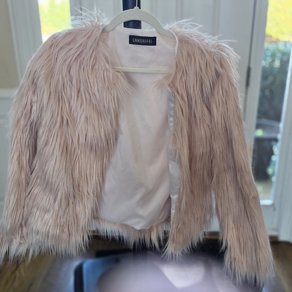 LANSHIFEI Blush Faux Fur Jacket L.vintage Jackets & Blazers - LANSHIFEI Blush Faux Fur Jacket L.vintage